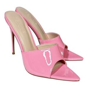 Femme LA NWOB Gianni Patent Mule Hot Pink Size 39 9